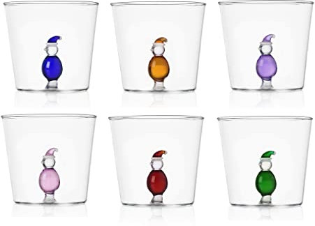 Ichendorf Set 6 Bicchieri da Acqua Decorati Tumbler Santa Punk Limited Edition 2021