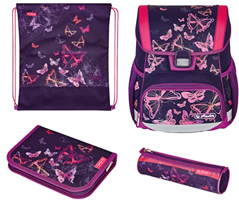 herlitz 50037360 Schulranzen Loop Plus, Butterflies, 1 Stück