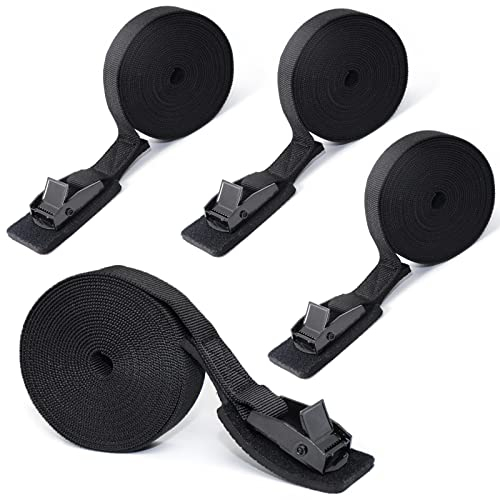 Cinchas de Amarre con Acolchado 3,5m 4 Piezas Cinchas de Sujeción Cintas Amarre Correa de Amarre Cinturón de Amarre con Hebilla Carga Máxima de 250Kg para Portabicicletas Cayak Equipaje Moto Carga