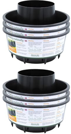 Gardening Naturally Tomato Grow Pots for Growbags Perfect for Homegrown Tomatoes Black (Pack of 6)
