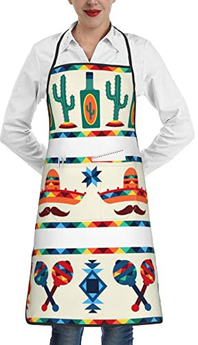 XVBCDFG Kochschürze, verstellbar, wasserdicht, mit Tasche für Küche, Lätzchen, Grillen, Backen, Muay Thai Heiliges Symbol, 10, Einheitsgröße