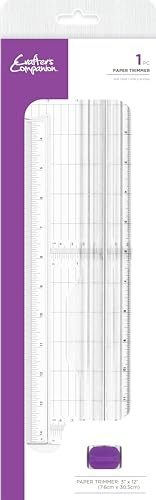 rafter's Companion Lightweight Paper Trimmer 3” x 12” with Carbon Steel Blade, Imperial & Metric Measurements (cm & inches) - Accurate & Safe Crafting Tool which cuts up to 5 Sheets