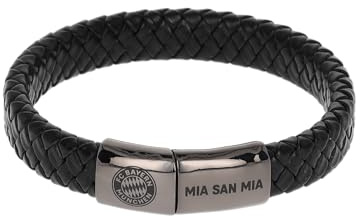 FC Bayern München Lederarmband I Herren Schwarz I Fußballschmuck