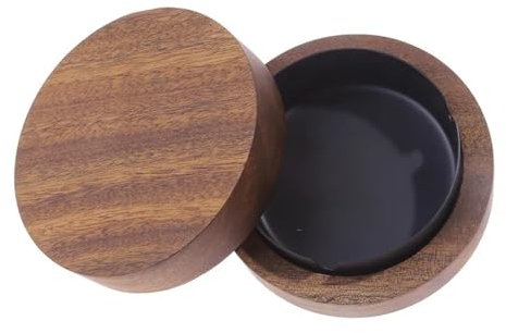 Cendrier pour herbe Cendrier Cendrier en bois de noyer avec couvercle Cendrier coupe-vent couvert avec revêtement en acier inoxydable Cendrier pour intérieur et extérieur pour la maison Posacen
