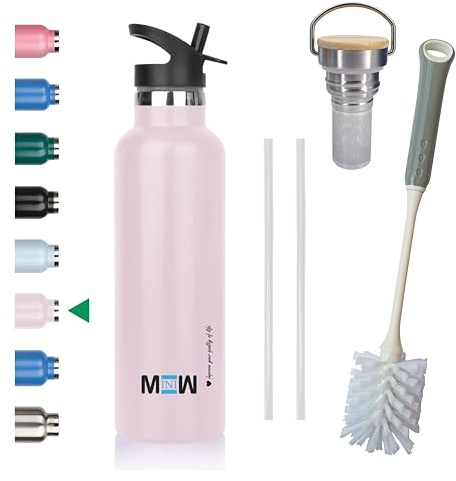 MINIW Botella de Agua de Acero Inoxidable - Termo Aislado Antiderrame Doble Pared - Sin BPA para Gimnasio, Oficina y Viajes - 750ml