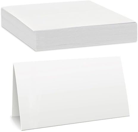 50 Pcs White Table Cards Name Place Cards,TableSetting Reception Seating NameCards,Smooth White Blank Wedding Table Name PlaceCards,Blank PlaceCards for Weddings Banquets Dinner Parties