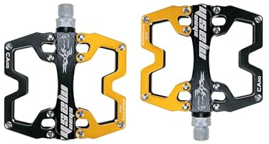Pedali per mountain bike, pedale per bicicletta in lega di alluminio leggera, pedali antiscivolo per MTB Pedale per bicicletta da strada a piattaforma larga 9/16”