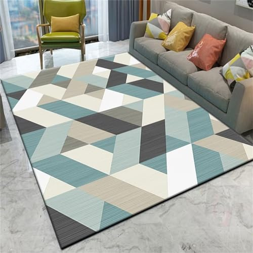 DJHWWD Alfombras Pequeñas Dormitorio alfombras alargadas Alfombra De Cocina Antideslizante 200x300CM BLU Alfombra De Dormitorio Lavable Alfombra Geométrica Moderna 0.648876558440074