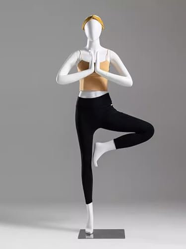 Kleiderpuppe Schneiderpuppe Stehend/ Sitzend Laden Schaufensterpuppe Für Workout Kleidung Display, Einzelhandel Boutique Schaufensterpuppen Ganzkörper Weiblich, Fiberglas Kleid Form(Color:Style-3)