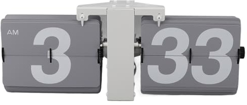Greensen Automatique Flip Horloge Rétro Minimaliste Voiture Flip Horloge Grand Chiffres Table Horloge Murale Batterie Alimenté Flip Horloge De Bureau Maison Salon (Support Blanc et Rabat