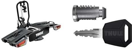 Thule EasyFold XT Fahrradträger für Anhängerkupplung 2 Fahrräder Silber & One-Key System 6-Pack Black Black 4 Lock cylinders
