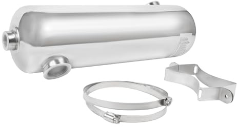 MIKIYUEER Edelstahl Pool Wärmetauscher | 60KW Leistung | 200kBtu/h | Silber | für Pools, Spas, Solarenergie und mehr
