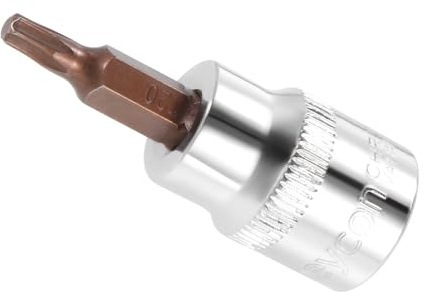 CoCud Torx Bit Steckschlüssel, 3/8 Antrieb x T20 S2 Stahl CR-V Torx Stern Steckschlüssel Schlagschrauber Steckschlüssel Adapter - (zum Befestigen von Schrauben), 1-Stück