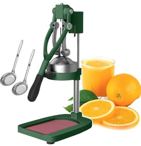 forplubossmmp Spremiagrumi A Mano, Estrattore di Spremiagrumi Manuale, Robot da Cucina con Filtro Rimovibile A V, Spremiagrumi in Acciaio Inossidabile per Bar, Bar, Ristoranti,Green