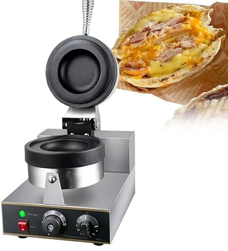 Electric Panini Press,Ufo Burger Maker 1300W,Panini Press Machine,Commercial Non Stick Panini Press Hamburger Machine,50~300℃ Adjustable Temperaturefor Commercial Home Use(Single head)