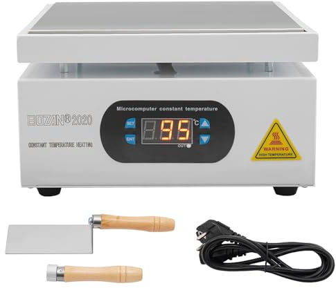 OUKANING Station de soudage Plaque chauffante 200 x 200 mm 700 W Petites plaques chauffantes 400 ℃ Mini plaque chauffante avec affichage LED Soudure Préchauffage Soudure Station de préchauffage SMD