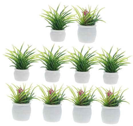IMIKEYA 10pièces Miniatures Plantes Pot pour Maison De Poupée Décoration De Maison De Poupée Jouets De Plantes Miniatures