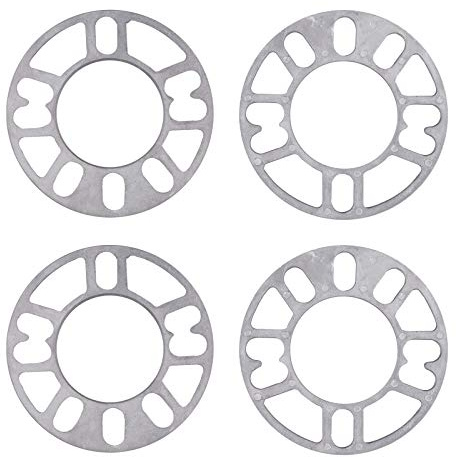Anhoer 4Pcs Aluminum Alloy Wheel Spacers 5mm Universal Wheel Accessories Shims Spacer 4/5 Stud for Car Wheel
