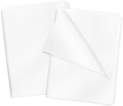 100 Blatt Seidenpapier Weiß 50x70 cm, Packseide Verpackungsmaterial, Geschenkpapier für Hochzeiten, Geburtstage, Babyparty & DIY Bastelprojekte, Ideal als Deko, Füllmaterial oder Geschenkverpackung