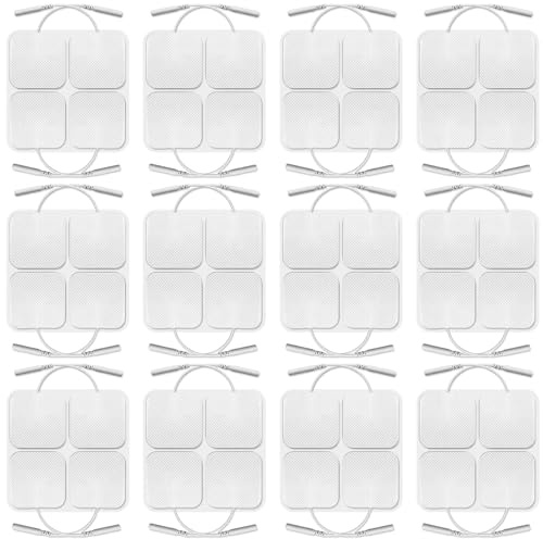 48 Stück Tens Elektroden Pads, 5x 5cm Nachkaufset selbstklebende Gel-Elektroden Pads, Selbstklebende Ersatzpads,Tens Geraet Elektroden, Klebeelektroden, Geeignet für Tens-Geräte und Ems-Trainer