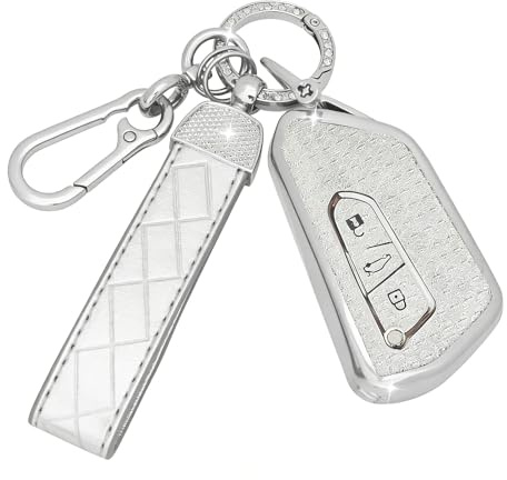 SparkleJoy Autoschlüssel Hülle Kompatibel mit VW Volkswagen Cupra Formentor Born Golf 8 Seat Leon MK4 Ibiza Ateca Skoda Kodiaq Fabia Enyaq Octavia Schlüssel,TPU Schutzhülle Cover - Smart Key