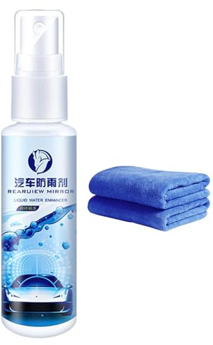 Spray antinebbia | Defogatore per parabrezza con panno | Agente antipioggia per specchi e vetri esterni interni guida invernale e all'aperto