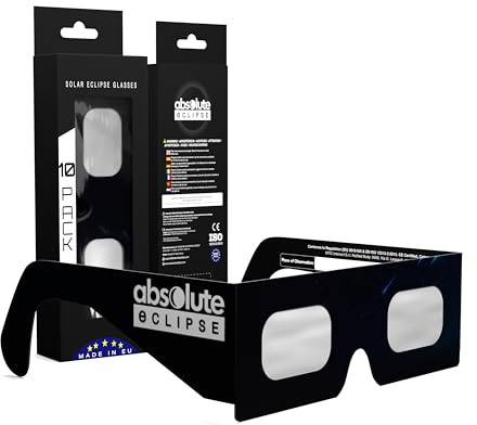 Gafas Eclipse Solar Homologadas ISO 12312-2 CE EPI | Lentes para Eclipse Solar | Fabricante Europeo Reconocido AAS | Eclipse Total España 2026 | 55+ Diseños | Packs 1/2/6/10/50/100