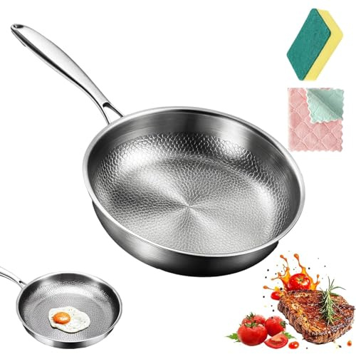 Genérico Sarten de Titanio, Sartén de Titanio sin Recubrimiento, 20/24/26/28/30 cm Titanium Pro, Sartén de Titanium Premium Multifuncional sin Revestimiento para la Cocina (Tapa no Incluida, 20 cm)