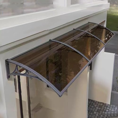 Utomhusmarkis baldakin för ytterdörren – UV-regn- och snöskydd – polykarbonat takskydd – finns i 60/80/100/120/150 cm bredder (120 x 270 cm/47 x 106)