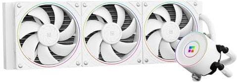 TR Aqua Elite 360 V5 ARGB White Flüssig-CPU-Kühler - 360 mm AIO, 3 PWM-Lüfter - Dünnring-ARGB-Beleuchtungseffekt, für AM4/AM5, Intel LGA1851/1700/115x,Weiß CPU-Wasserkühler