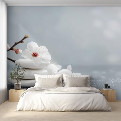 Genérico Decoracion Papel Pintado Piedra Zen, Fotomurales Meditación Papel Pared Tejido No Tejido Murales de Pared 280x200 Salon Dormitorio Decorativa W19