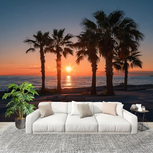 Fotomurales Naturaleza Tropical Paisaje Papel Pintado Tejido No Tejido Moderna Diseno Fotográfico Decoración De Pared Sala Cuarto Oficina Salón Vista Al Mar Papel Pintado 250x175 cm