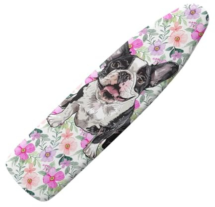 Copri Asse da Stiro Fiore Di Cane Bianco Copriasse da Stiro Riflettente al Calore per Stiratura Rapida Mollettone Copertura Copri Ferro da Stiro Universale Montaggio Facile 120x40cm