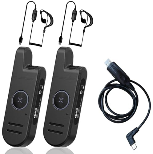 Talkie-walkie Radtel RT13 Super Mini, rechargeable, mains libres VOX, radio bidirectionnelle professionnelle PMR pour restaurants, salons de coiffure, hôtels (lot de 2 + écouteurs + câble de programma