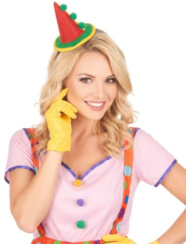 DEGUISE TOI VEGAOO - Clown Haarreif mit Minihut für Erwachsene - Haarreif mit Minihut - Einheitsgröße - Bunt - Accessoires - - Carnaval