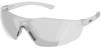 Dräger Schutzbrille X-pect 8320 | Leichte Sicherheitsbrille mit großem Sichtfeld | Für Baustelle, Werkstatt, Fahrrad-Fahren, Joggen | Klar, Kratzfest und beschlagfrei | 1 St. Oder 10 St.