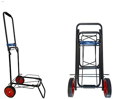 Carrito con redas de 14 cm plegable multiusos, Transportin para Playa con cuerda pulpo incluido