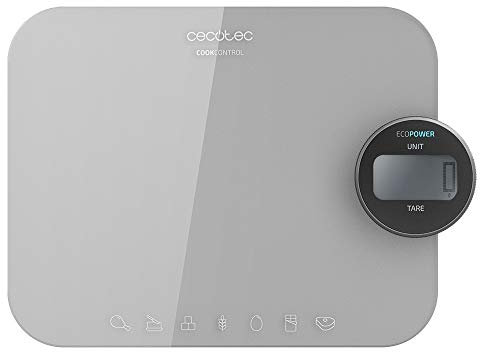Cecotec Küchenwaage Kochsteuerung 10400 Smart Healthy EasyHang. 8k maximale Kapazität, Edelstahl, Griff zum Aufhängen, LCD-Display, Extraflaches Design (10300 EcoPower Nutrition)