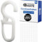 60 x Ganchos de Cortina con Ojales de 10 mm para Anillos de Cortina de hasta 10 mm, Blanco, para Barandillas de Cortina y Barras de Cortina, Accesorios de Cortina, Ganchos de Cortina, Ganchos Clip