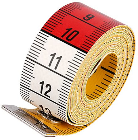 Schneidermaßband Maßband zum Nähen weiches Doppelskala 150 cm/60 Inch Bandmaß mit Knopf, Körper-und Umfangmaßband für Schneider Handwerker und Haushalte (1 Stück)