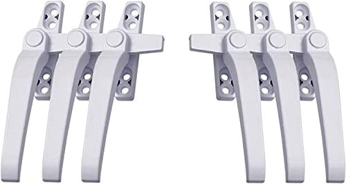 EdirFtra 6pcs Fenstergriff Karabiner Ersatz, Aluminium Fenstergriff Tür und Fenster in Sieben Richtungen Griff (Links und rechts)