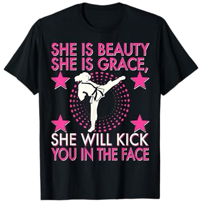 Karate Taekwondo Girl Women Karate Kick T-Shirt