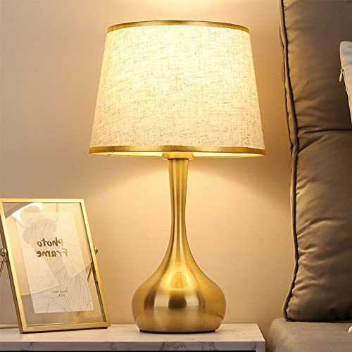Mengjay Lámpara de Mesa E27 Lampara de Mesita de Noche,Lámpara Escritorio, Escritorio Diseño de Tela Clasico Vintage,Lámparas para estudio, dormitorio, oficina, mesa de café etc (A)