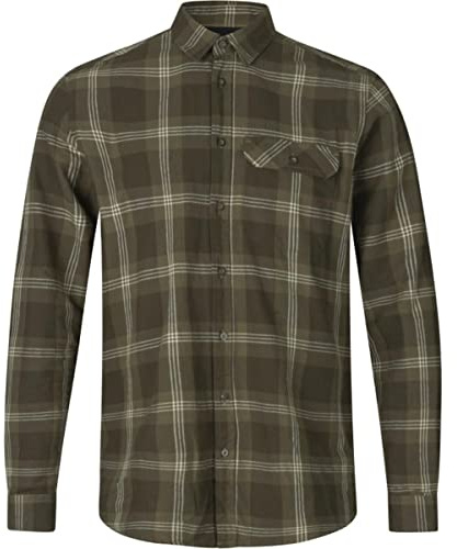 Seeland | Camisa Highseat | Ropa y Equipamiento de Caza Profesional | Calidad Escandinava Duradera | Pine Green Check, XL