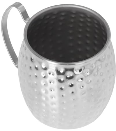 Moscow Mule Mug, Exquisite 304 Cocktail Trinkgeschirr Mule Mugs Edelstahl 500ml Großes Fassungsvermögen für die Zubereitung Kühler Getränke (Silber)