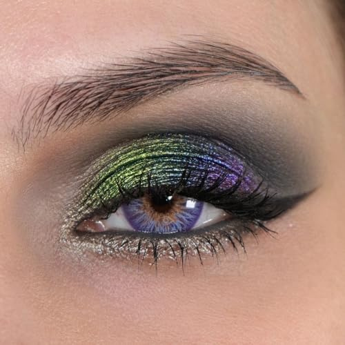 Kontaktlinsen farbig ohne Stärke farbige Monatslinsen weiche Linsen soft Hydrogel 2 Stück Farblinsen + Linsenbehälter 0.0 Dioptrien natürliche Farben Serie Catania Violet (violett)