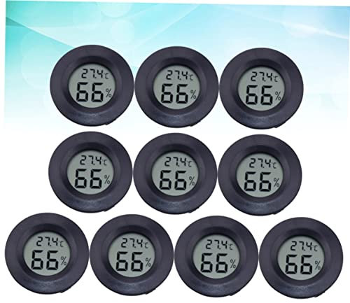 Mipcase 10stücke Digitales Feuchtigkeitsmessgerät Für Reptilienboxen Temperaturmessgerät Hygrometer Schwarz Acryl Tragbar Kompakt Installieren Für Heimgebrauch in Tierhandlungen