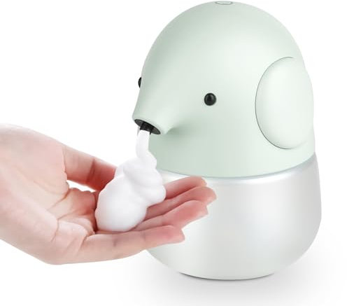 WUYOR Automatischer Sensor Seifenspender, Cartoon Elefant Seifenspender Automatisch für Kinder, 303ml wasserdichte Handwaschmaschine Berührungslos geeignet für Küche, Badezimmer