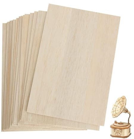 FWEEK 15Pack 420 x 300 x 3MM Basswood Sheets, Craft Plywood Sheets, Plywood Board Thin Wood Board Sheets, Unfinished Wood Boards for Crafts, Hobby, Model Making, Wood Burning