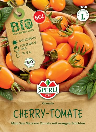 Sperli Mini-San-Marzano Cherry-Tomatensamen Ormato 83250, Gemüsesaat | Kochen und Einlegen, aromatisch, für Freiland & Gewächshaus